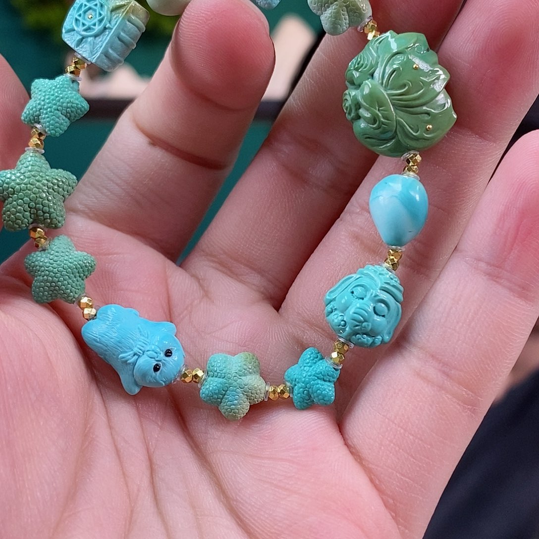 绿松石珠宝奇石足金镶嵌