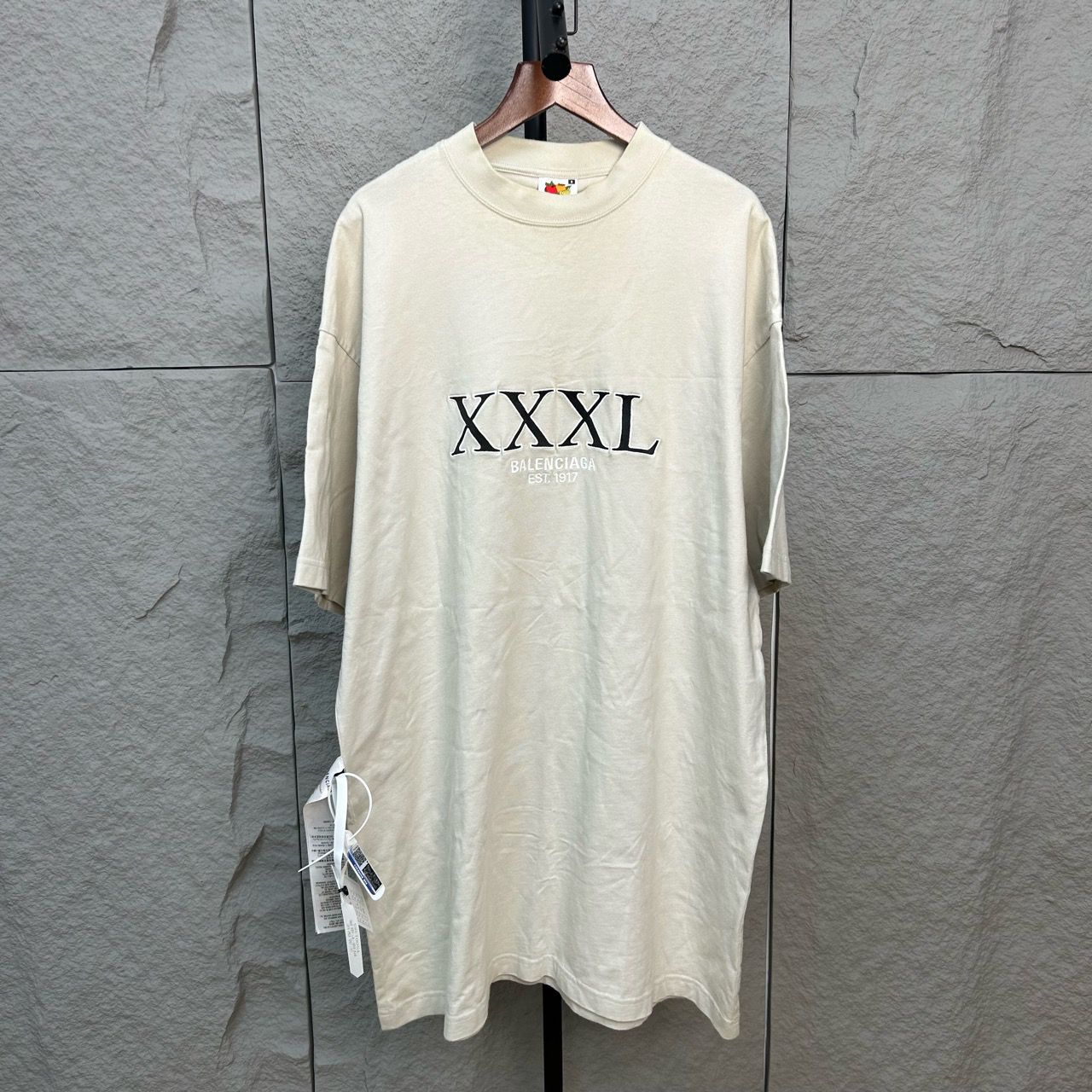 全新未使用 Balenciaga/巴黎世家 3XL刺绣logo短袖 L码 ys001385