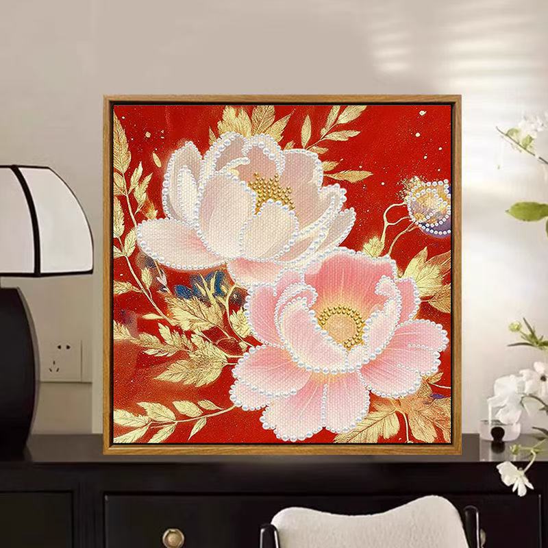 DIY珍珠画材料包手工自粘蝴蝶城堡装饰画创意益智手工