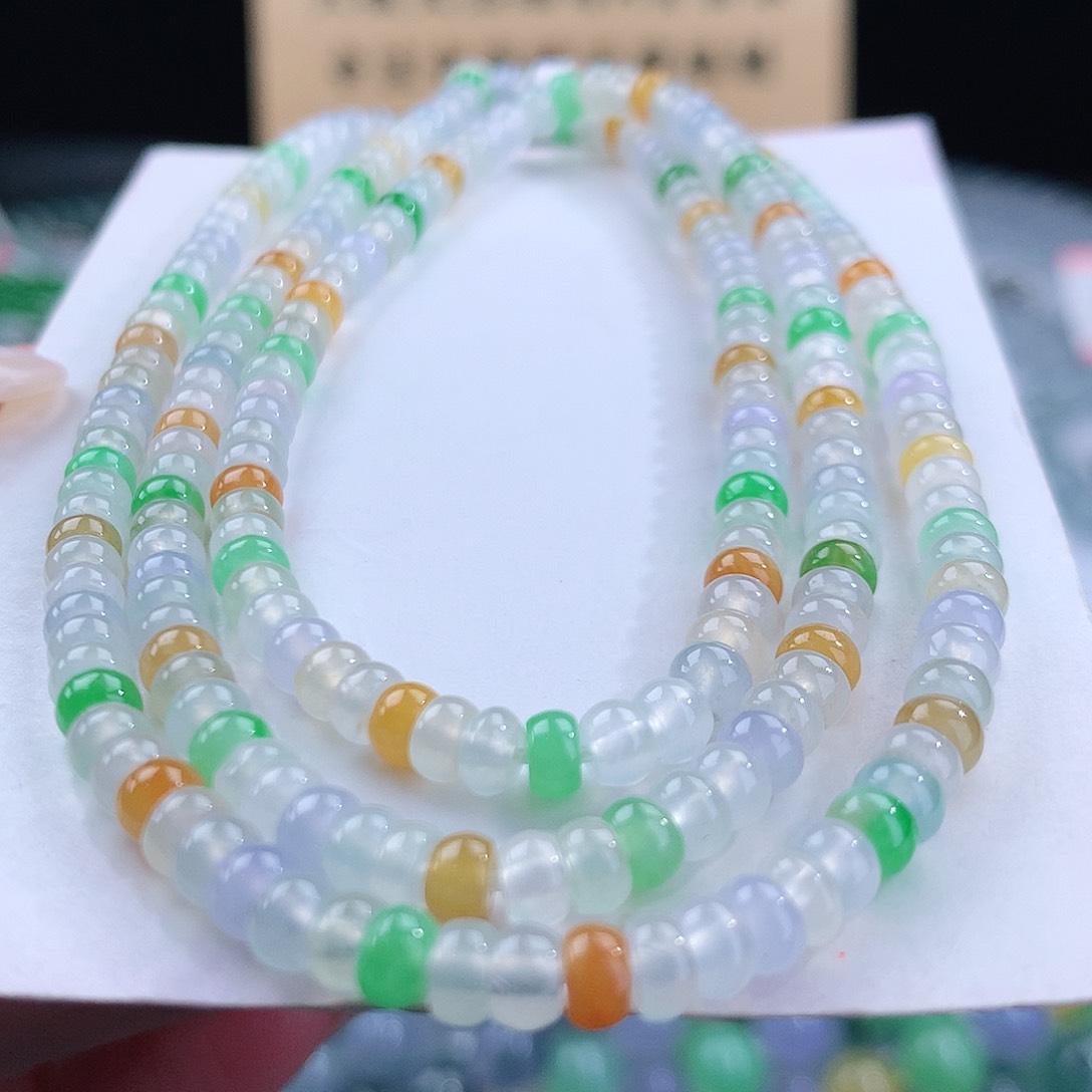 翡翠手链未镶嵌卡4mm