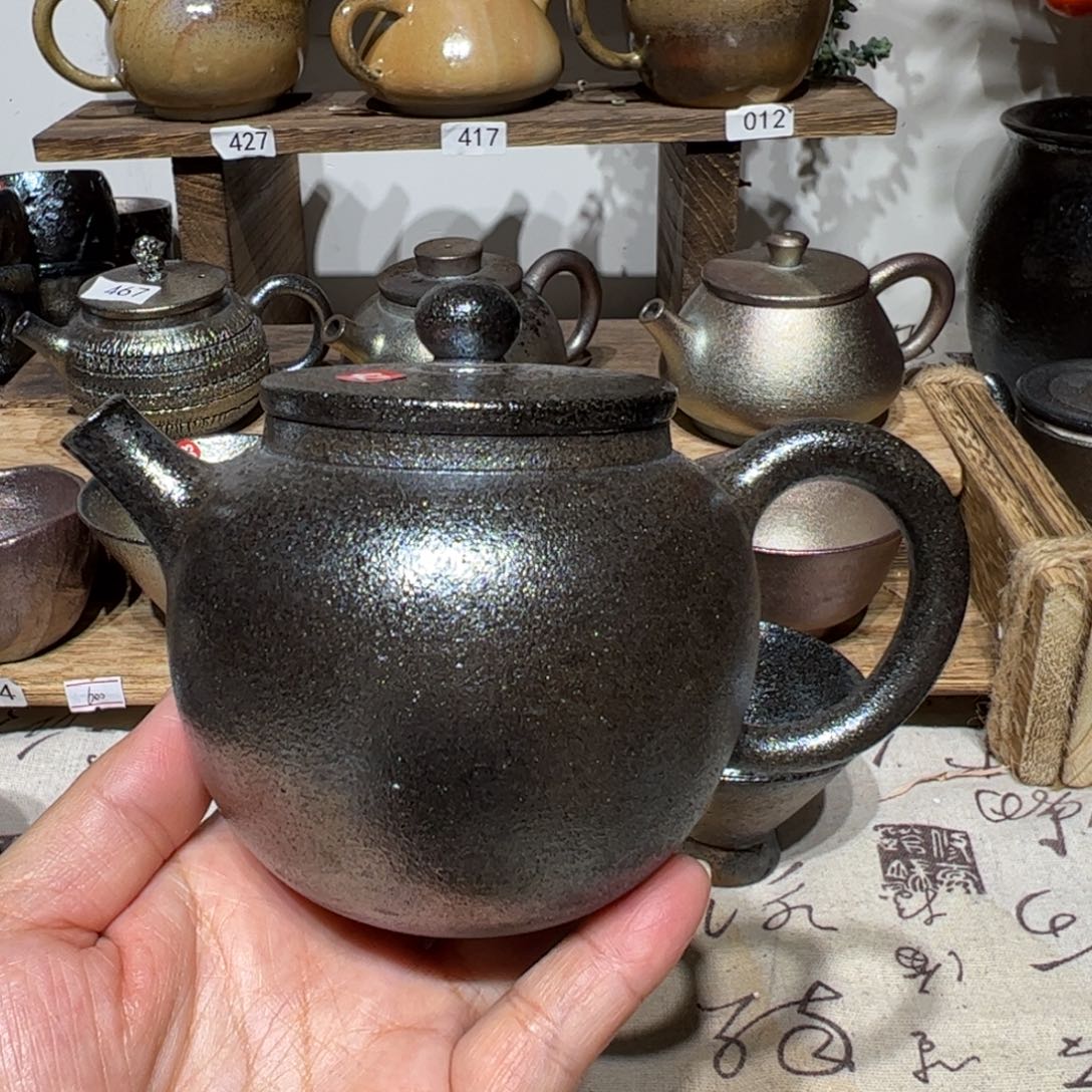 壶建水紫陶紫泥柴烧壶