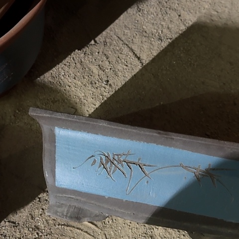 紫砂h花盆花盆31蓝色马槽