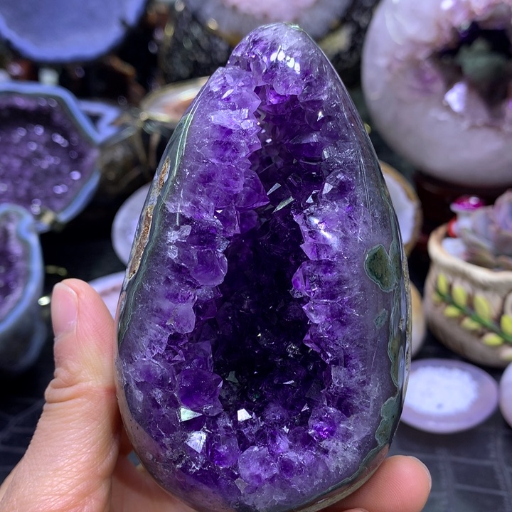 水晶福利路路通紫晶蛋未镶嵌