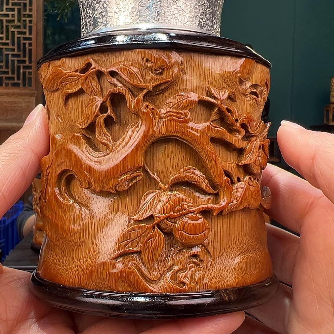 竹竹雕茶叶罐事事如意