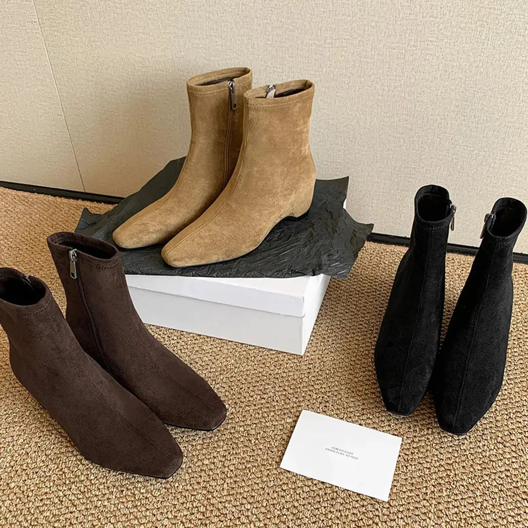 法式复古内增高瘦瘦靴女2025秋季新款百搭短靴气质小踝靴显瘦袜靴