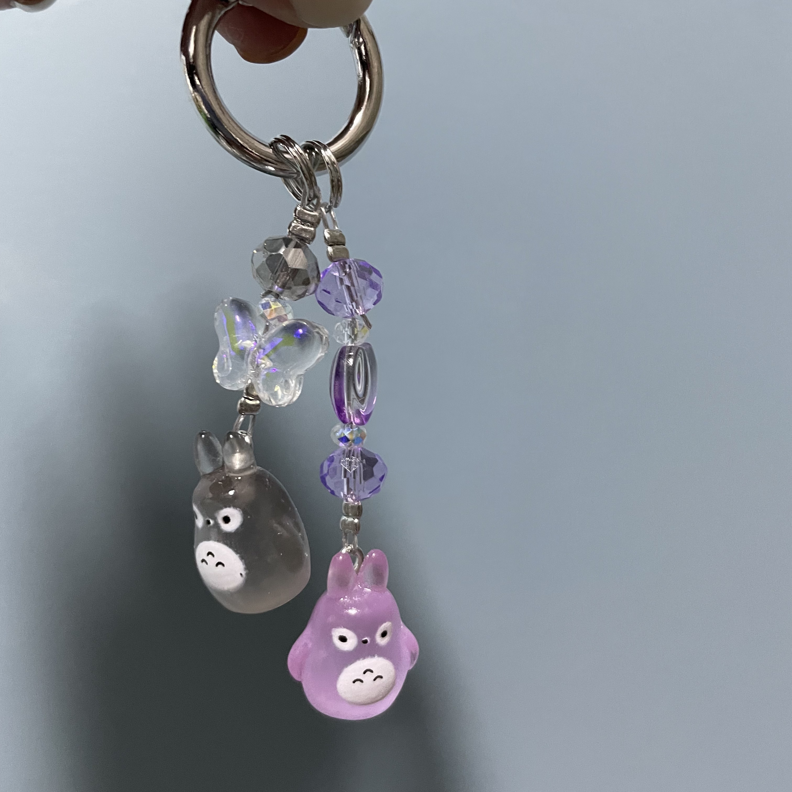 夜光一对小龙猫手机坠D784