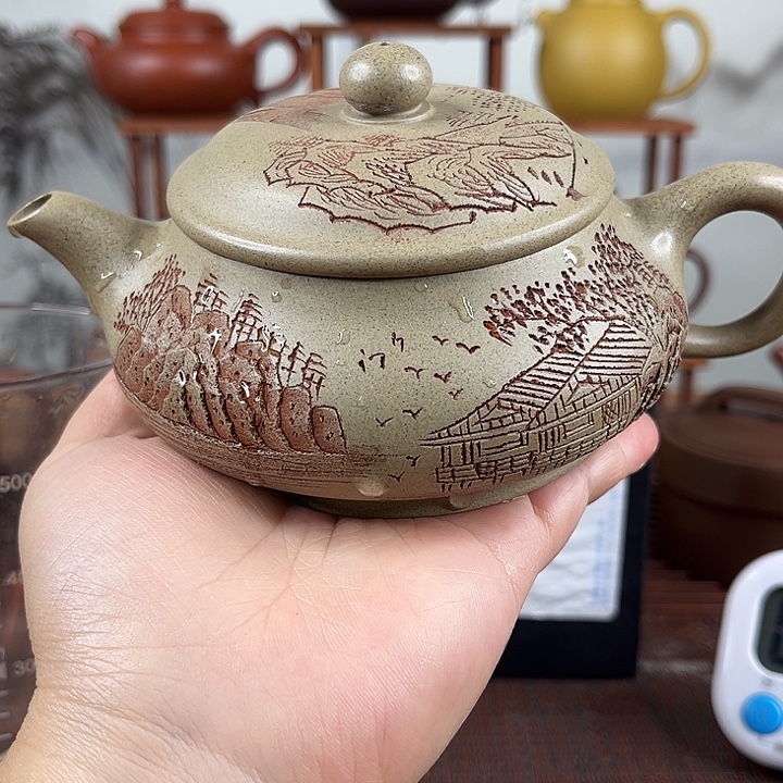 流***雪紫砂茶壶原矿紫砂