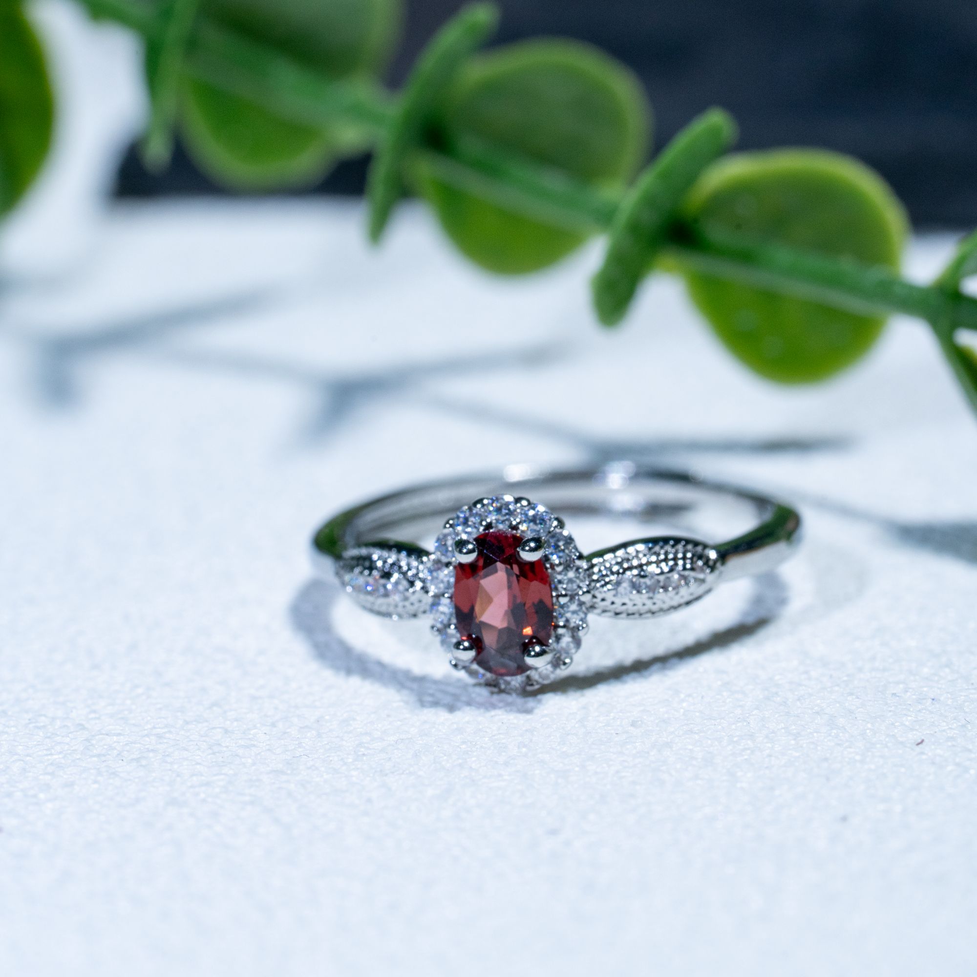 50626-XLCP13石榴石戒指【主石尺寸 4*6 】