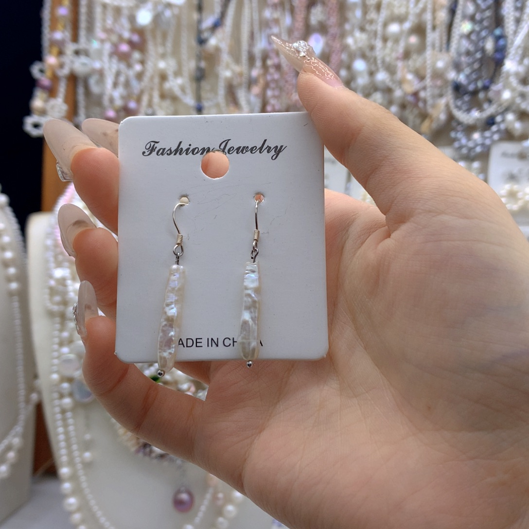 银S925镶嵌淡水珍珠项链耳饰