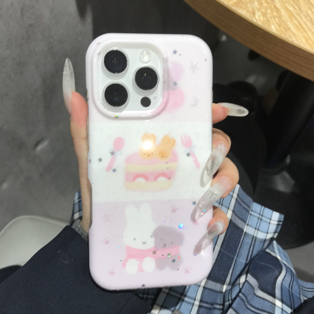 ins韩系可爱米菲兔蛋糕适用iPhone17promax全包女16/15/14手机壳