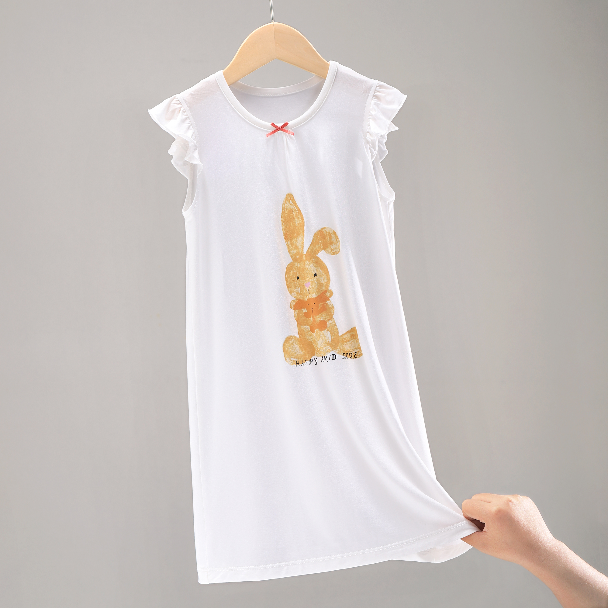 新品 18310-55 儿童 飞边睡裙 