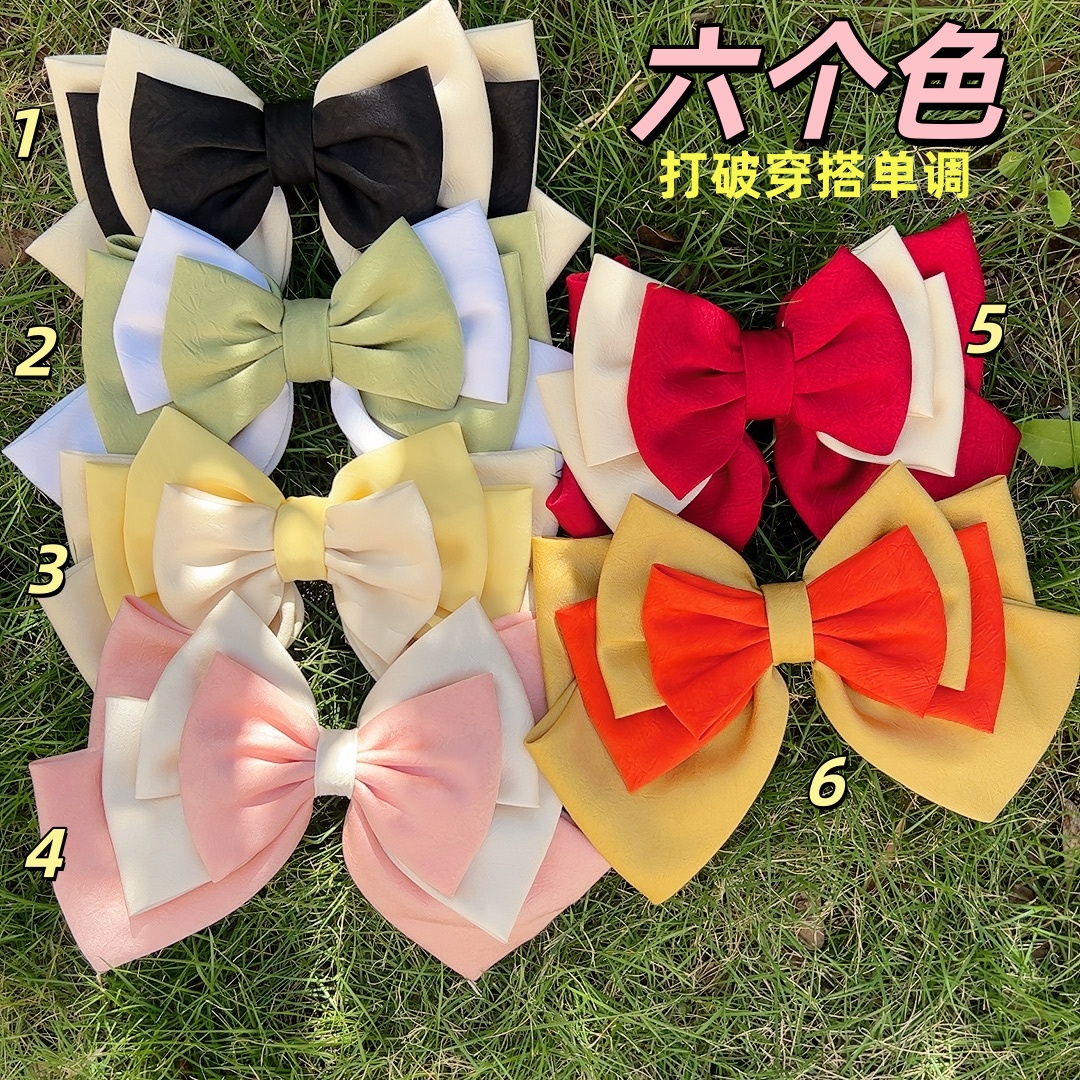 新款~小清新蝴蝶结发夹显脸小肌理感复古发夹百搭气质新娘头饰女