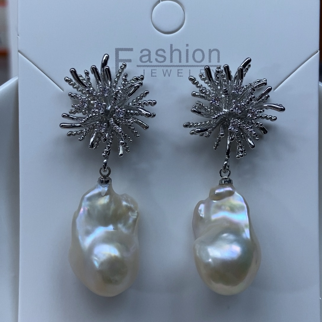 淡水珍珠耳环合金特价512