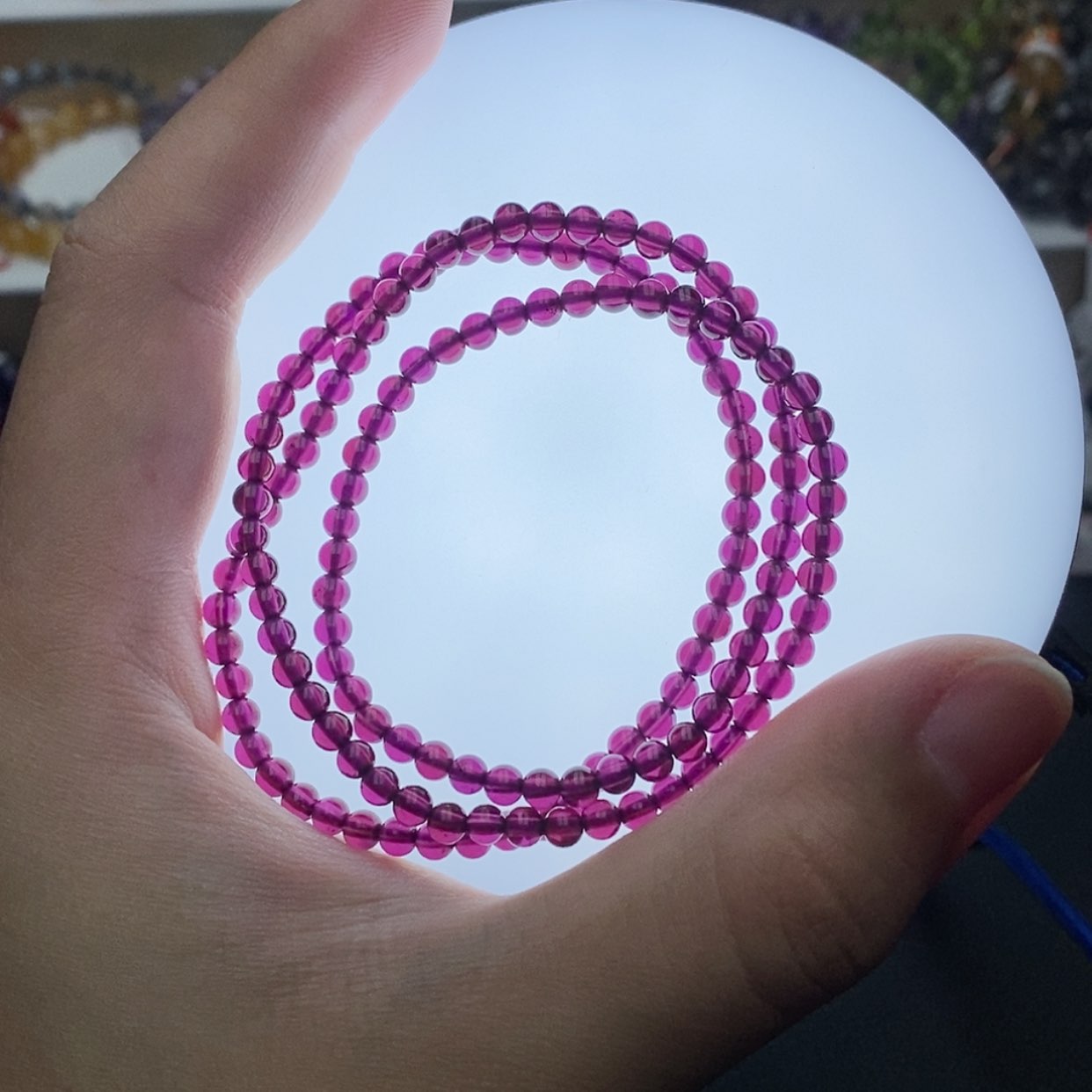 【闪购商品】水晶手链未镶嵌紫牙乌石榴石三圈