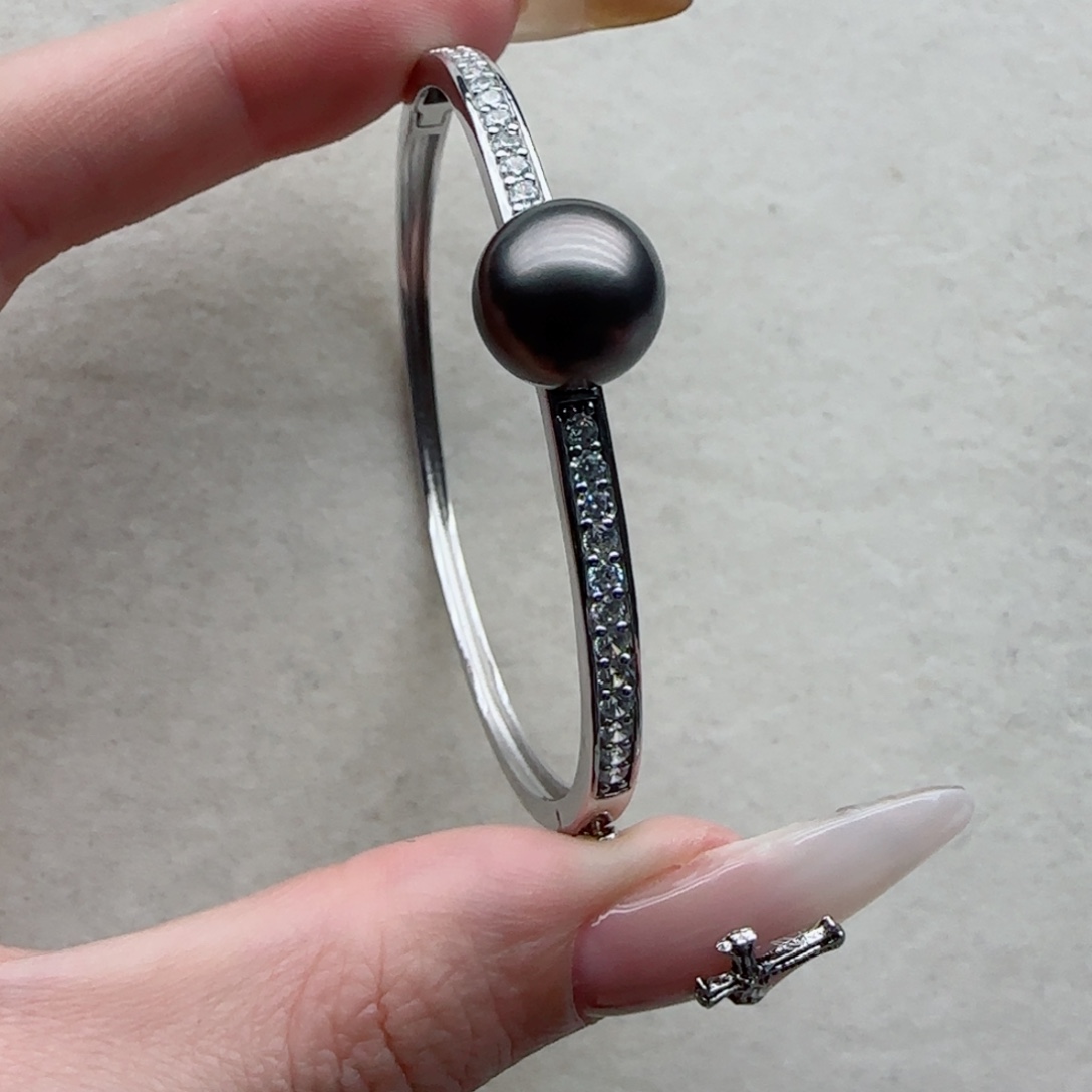 海水珍珠手镯104银S925镶嵌