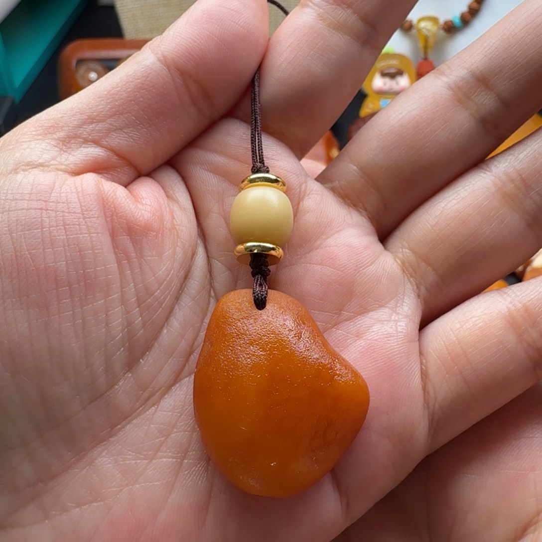 琥珀颈饰未镶嵌海漂原石手机挂包包挂