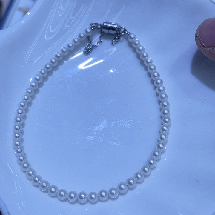淡水珍珠手绳银S925镶嵌摩*轮