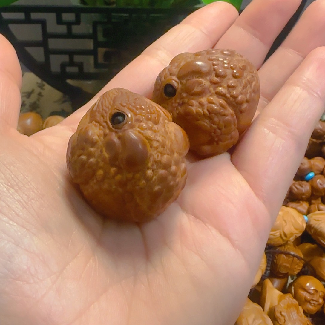 橄榄核手串/手链橄榄河雕金蟾手球