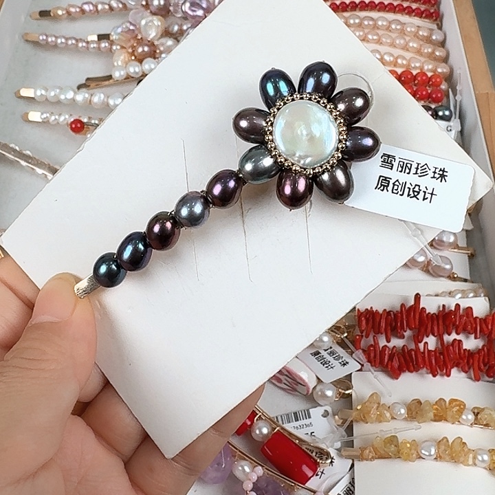 淡水珍珠发饰未镶嵌