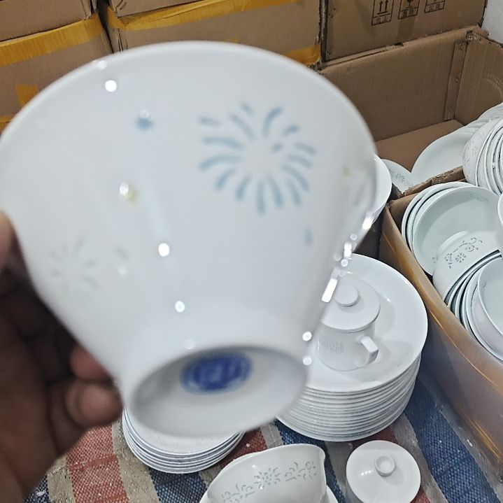 瓷玲珑七彩烟花4.5寸吃饭碗2个微瑕疵