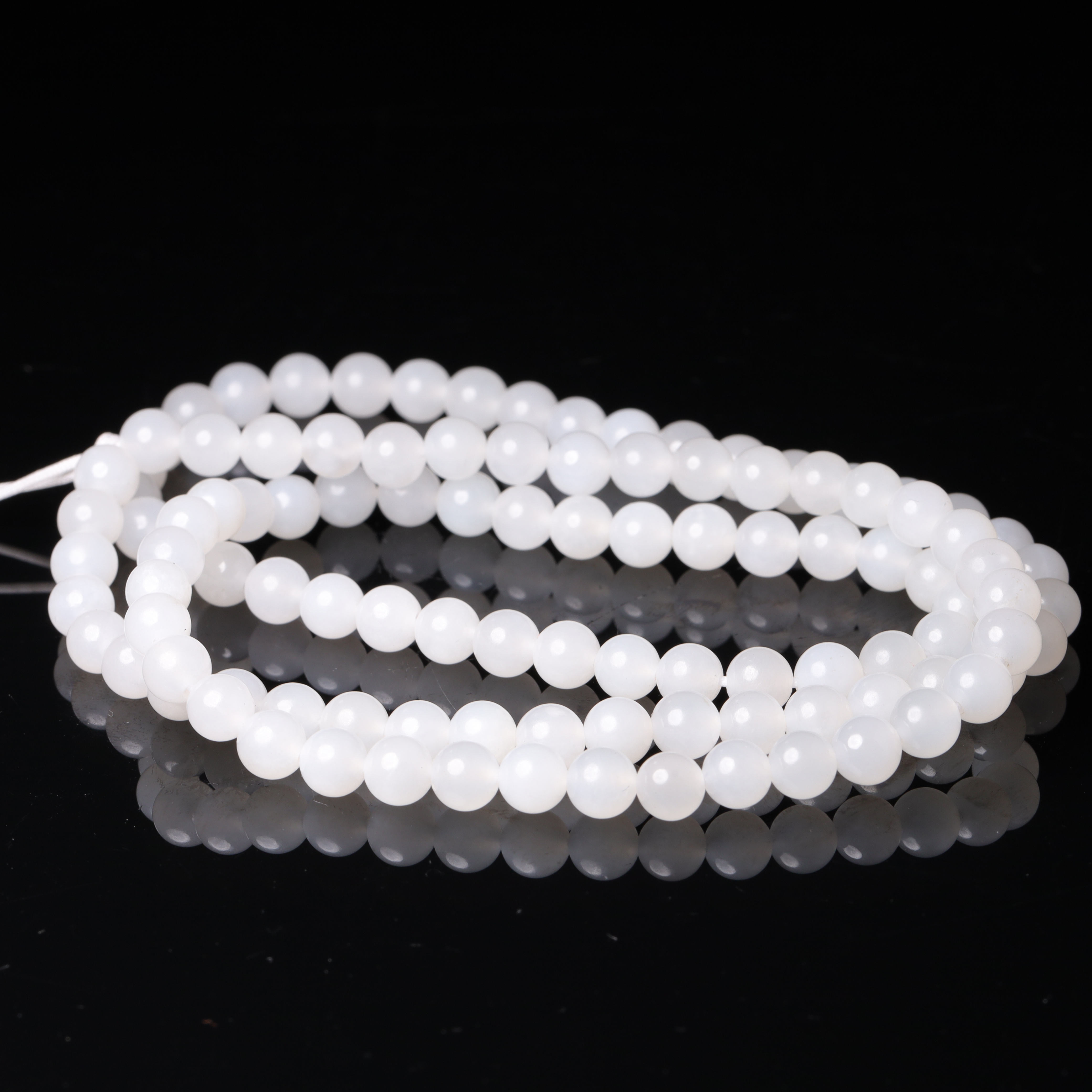 清代和田玉素珠项链-NX