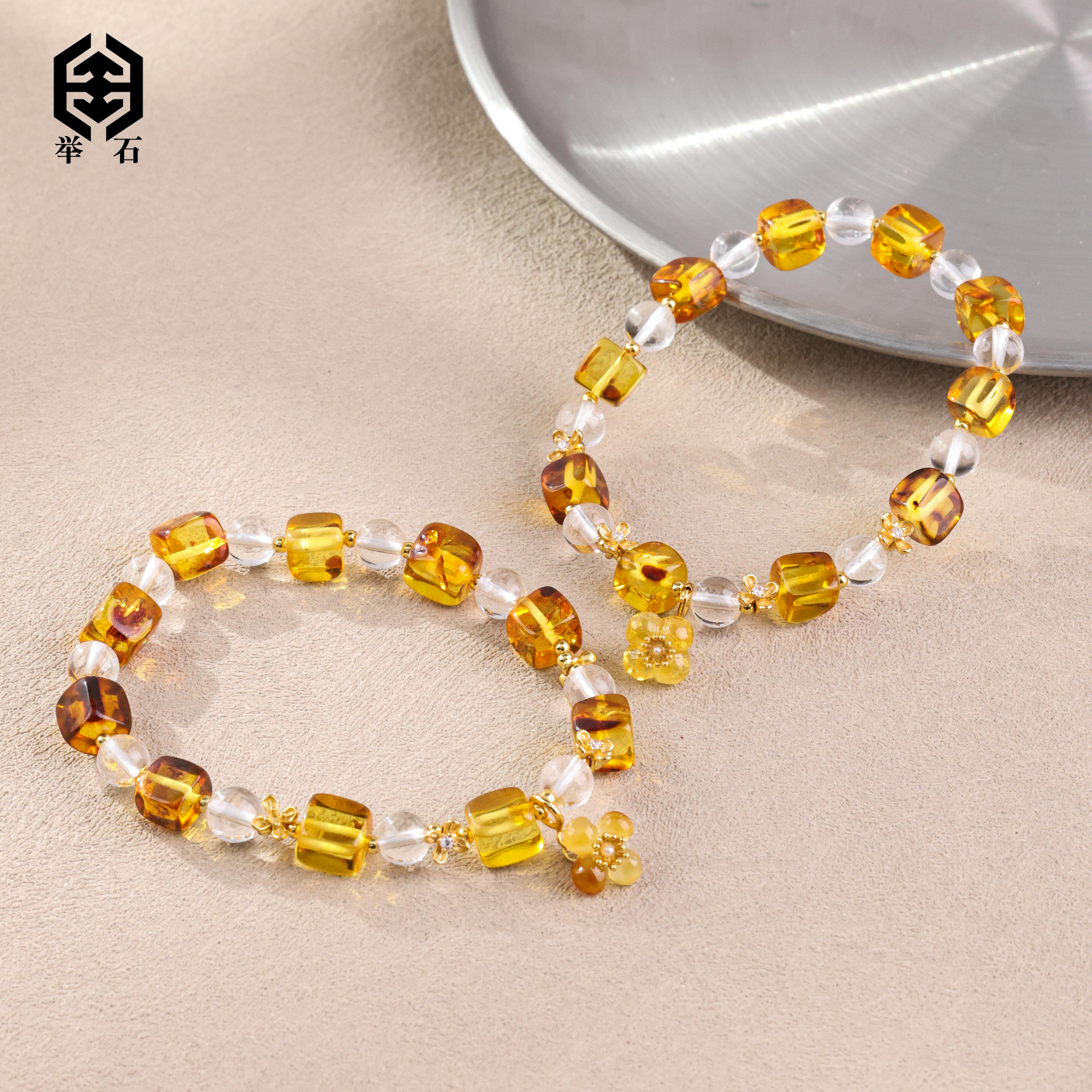 【举石饰品】X0311-H29-150琥珀手串（一件/多样性发/约6mm）L