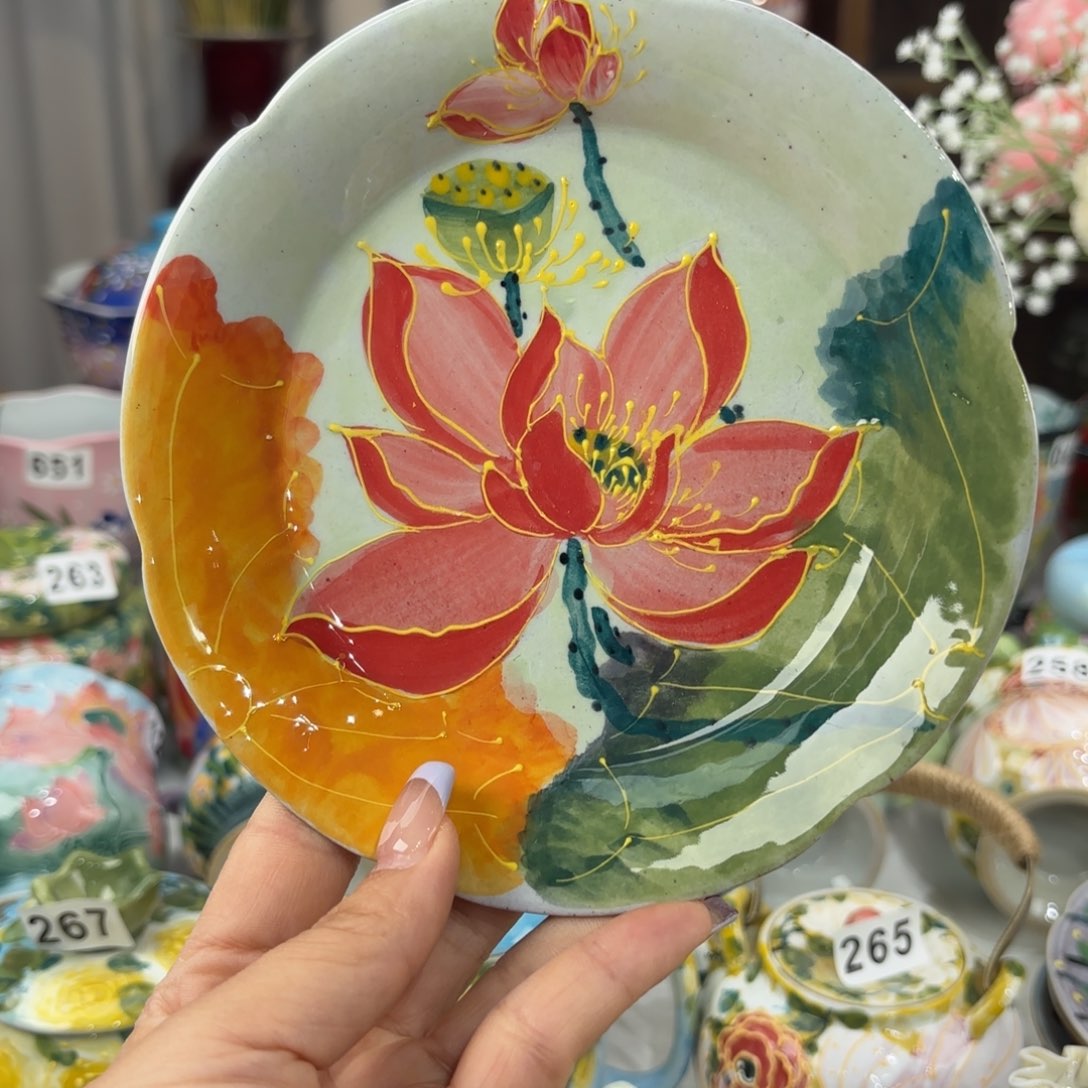 瓷片景德镇手绘高温釉下彩陶瓷茶具