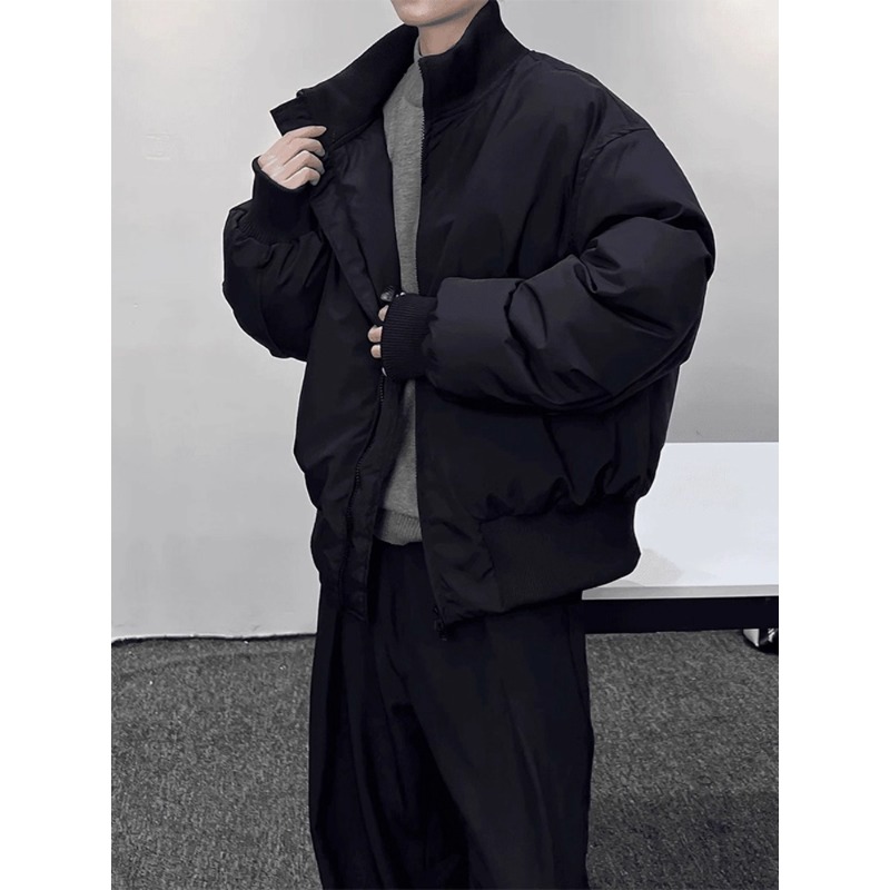 cleanfit美式立领棉服外套男冬季短款廓形飞行夹克潮牌工装棒球服