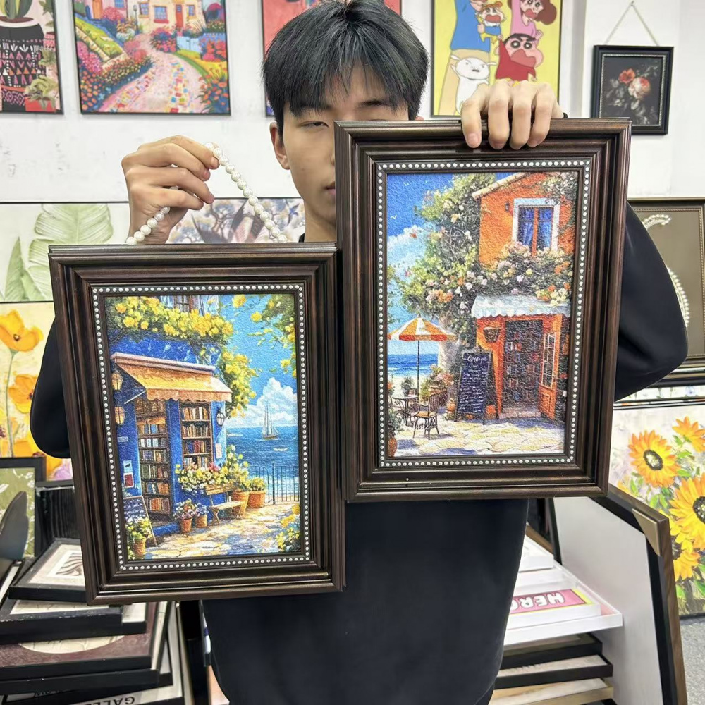 美式欧式风格海边书店风景餐厅客厅书房装饰画3040家居挂画S141印