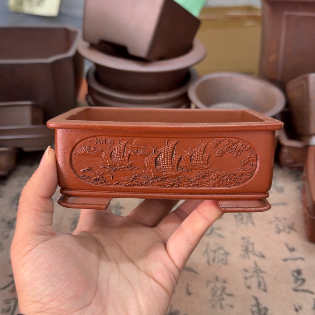 紫砂花盆112号宜兴紫砂正品13x9x4