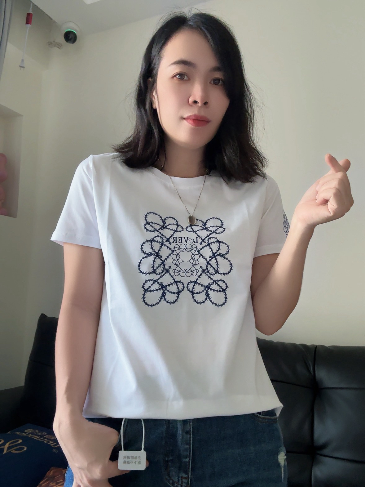 珠珠家白色短袖拼接休闲风ins印花T恤显瘦红色韩版时尚夏季宽松