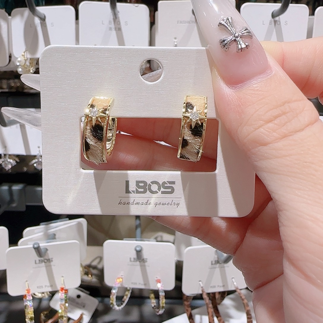 铜合金锆石925银耳环