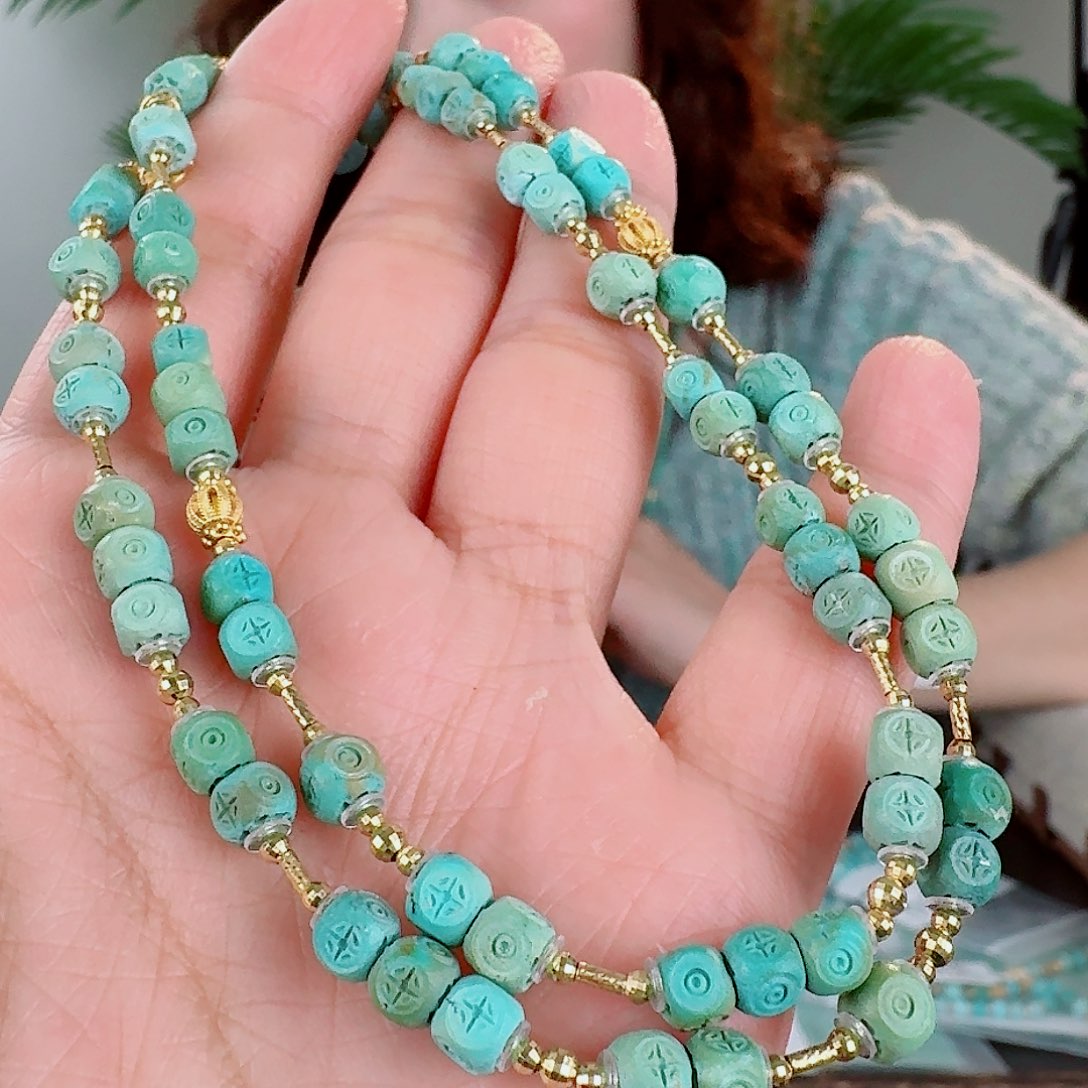 18K金镶嵌绿松石珠宝奇石