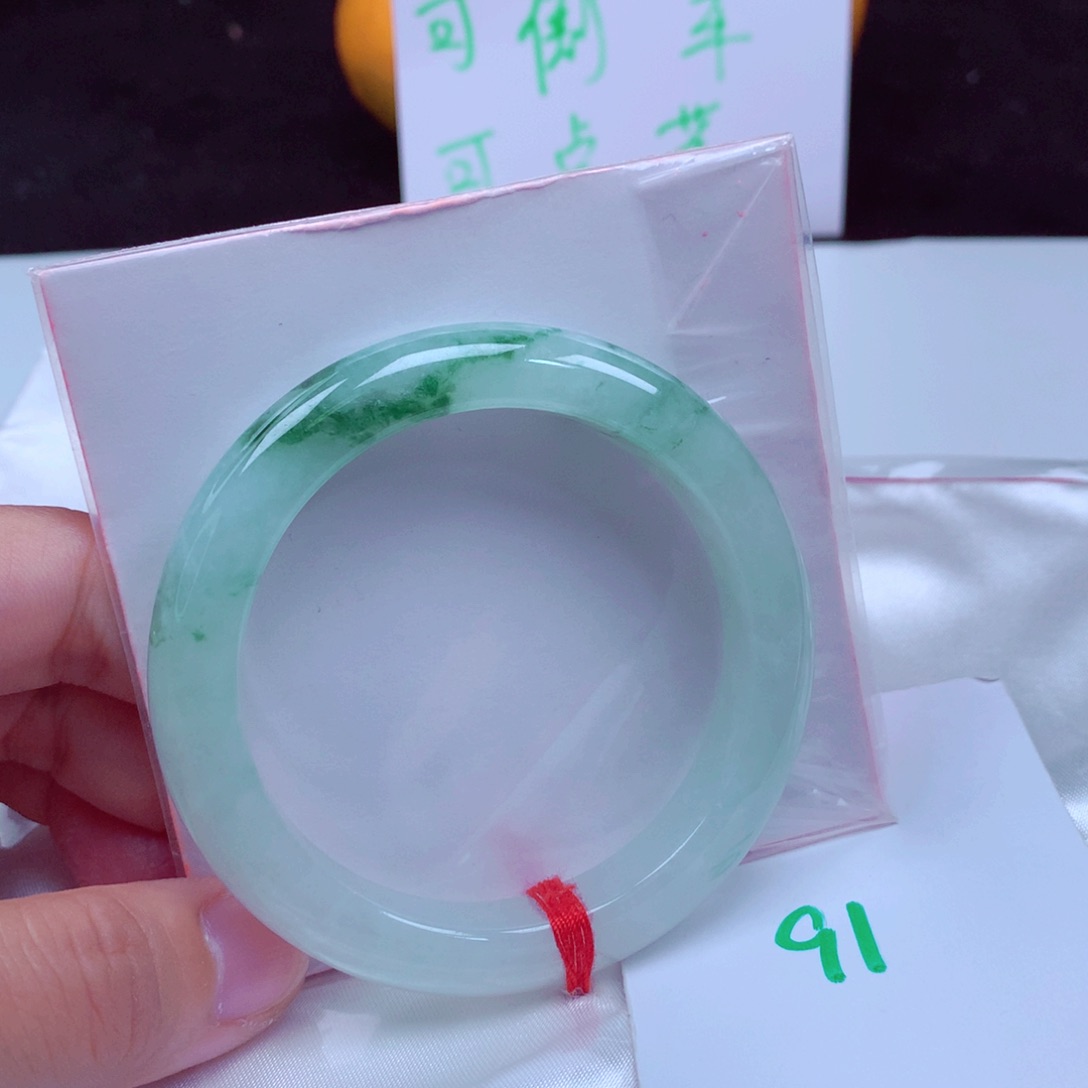 未镶嵌手镯翡翠缅甸天然A货翡翠手镯54.6