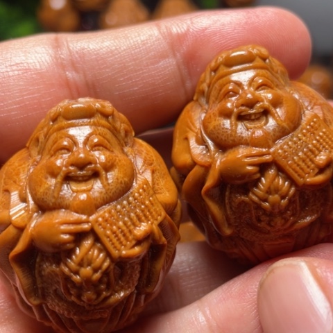 橄榄核手串/手链龙财手球一对3.5左右