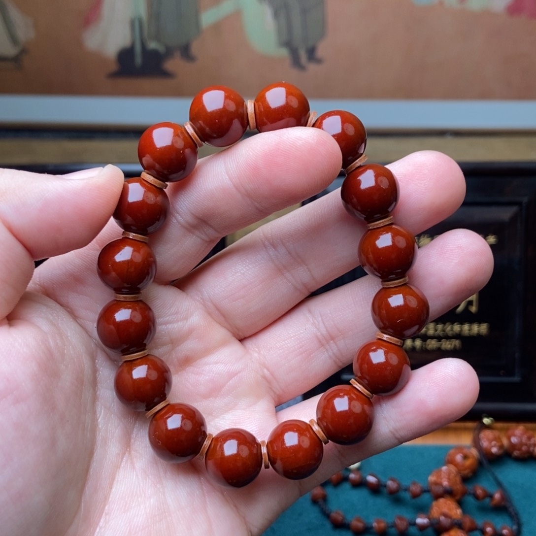 手串橄榄核光珠1.3