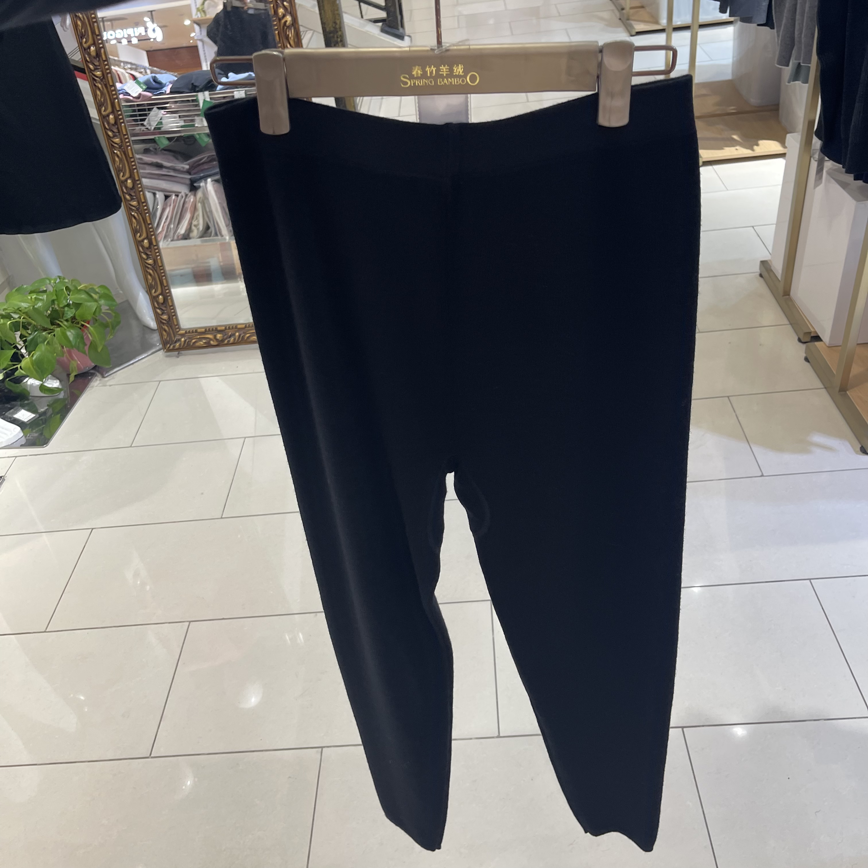 SPRING BAMBOO/春竹羊毛高腰加绒护膝保暖裤WS76001