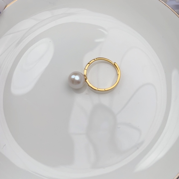 淡水珍珠戒指银S925镶嵌