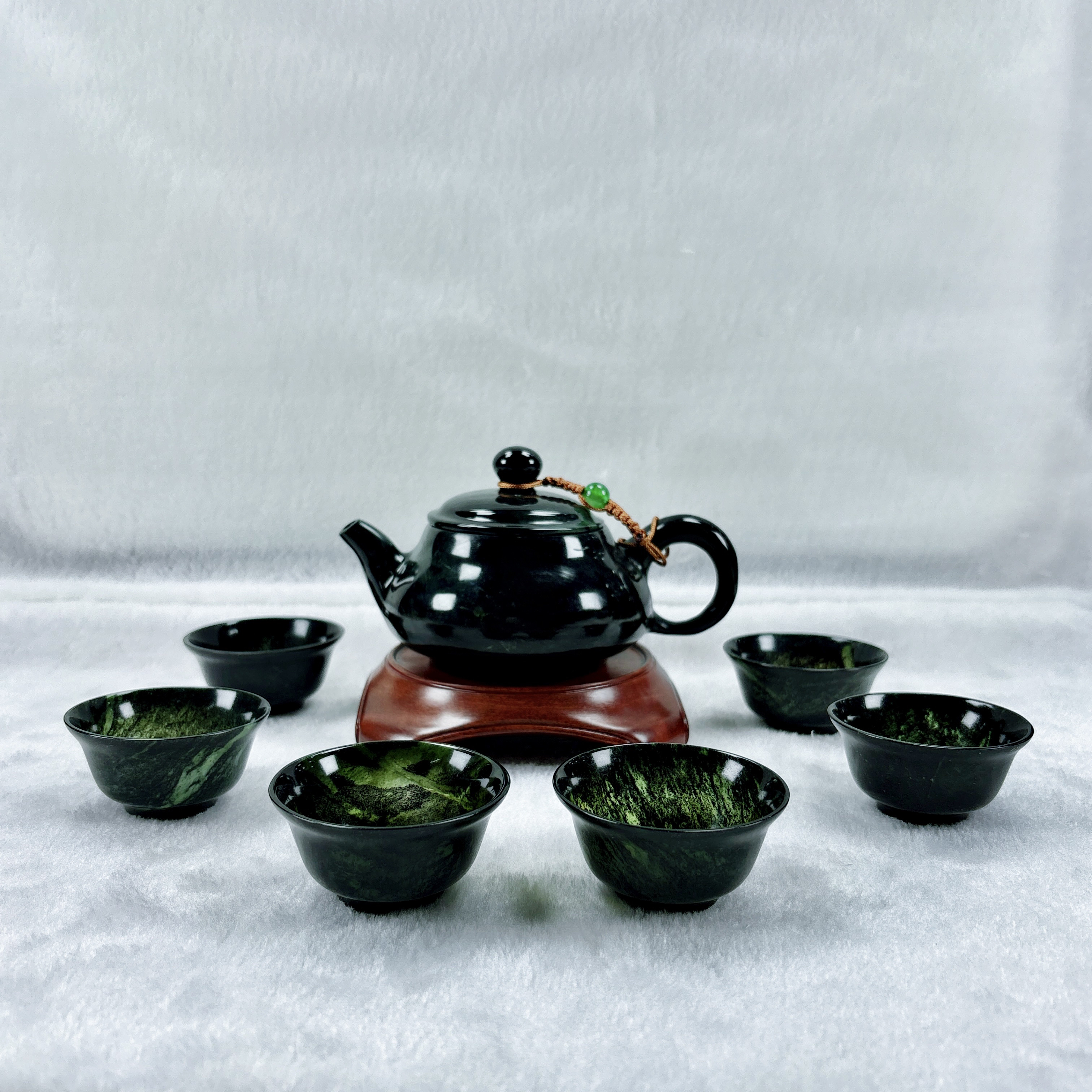 【钰铭轩】酒泉夜光杯茶具套装茶壶茶杯高档茶具武山鸳鸯玉甘肃特产