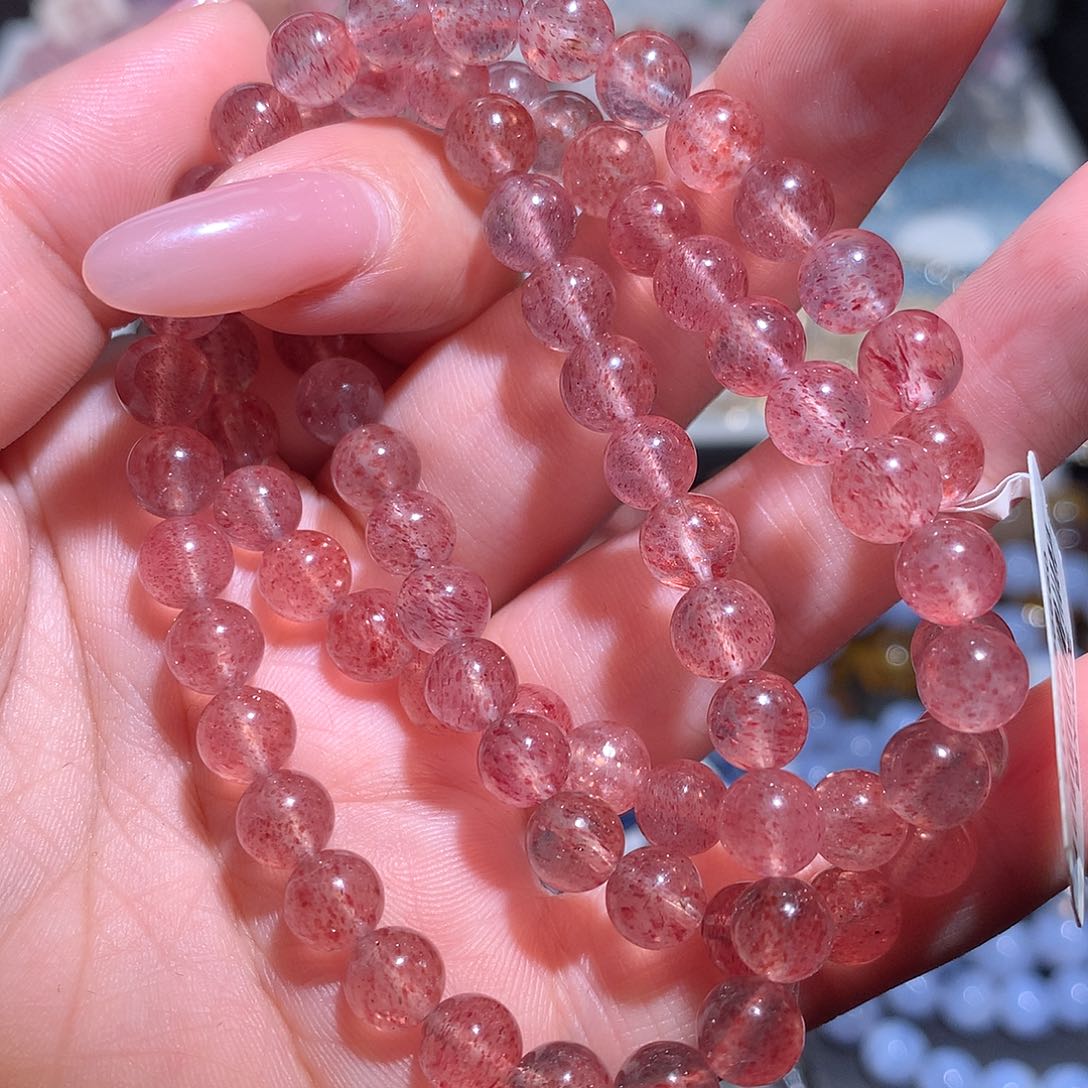 未镶嵌手链水晶草莓晶多圈7咪