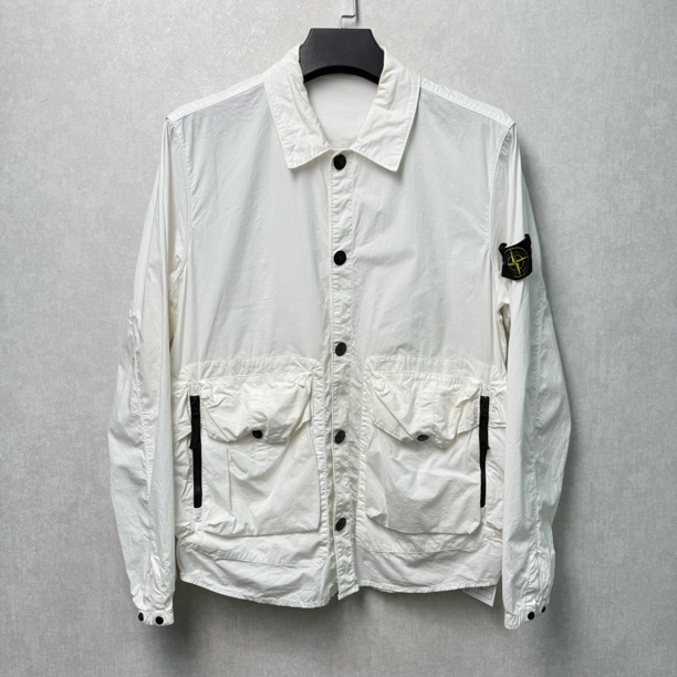 95新 STONE ISLAND 白色口袋衬衣 L码