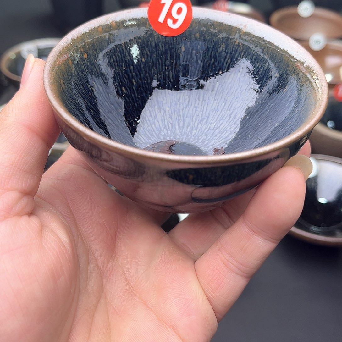 茶盏青蓝毫束口主人杯