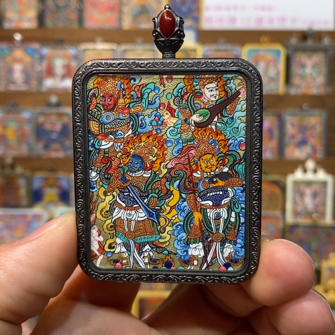 吊坠开播特惠四大天王唐卡
