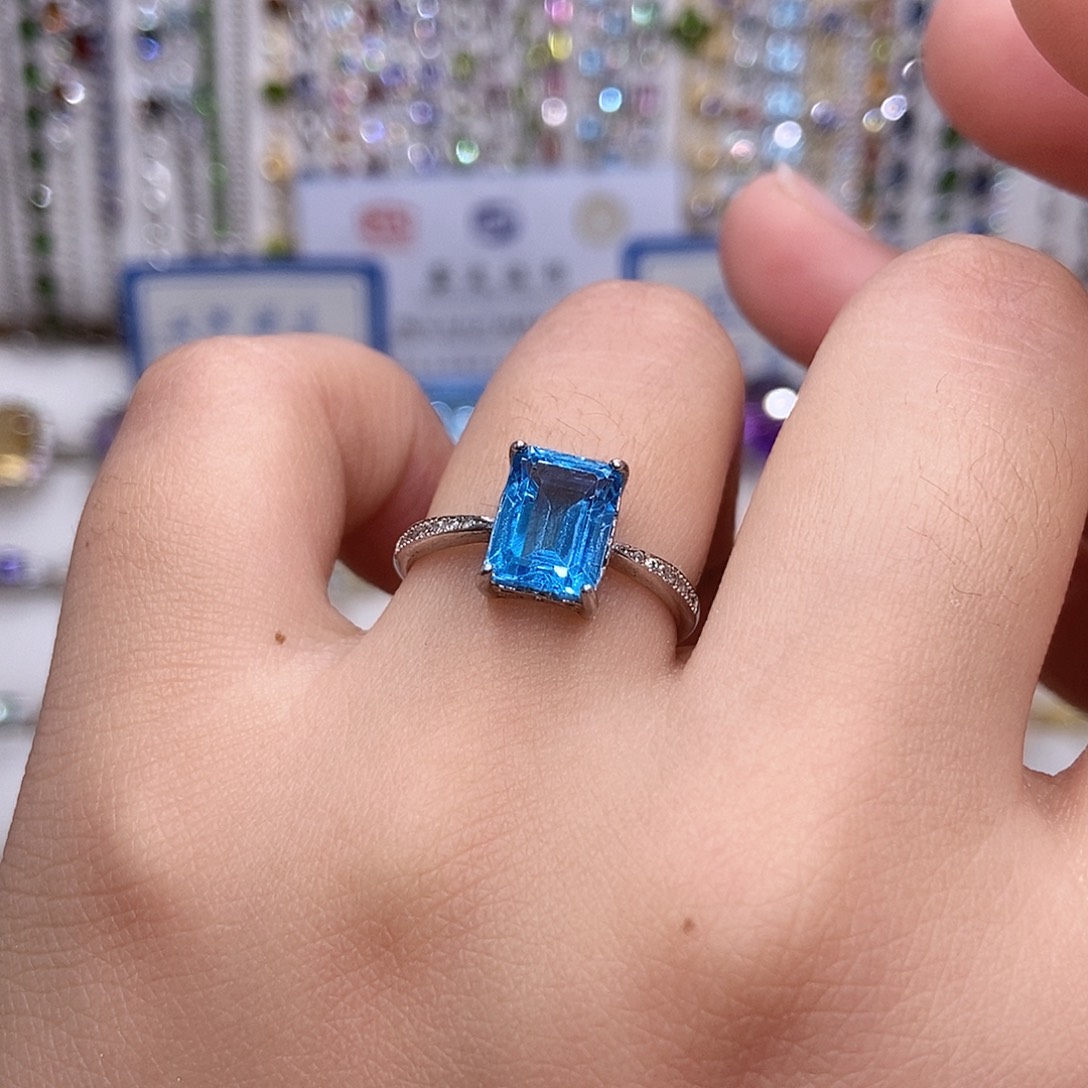 戒指银S925镶嵌托帕石