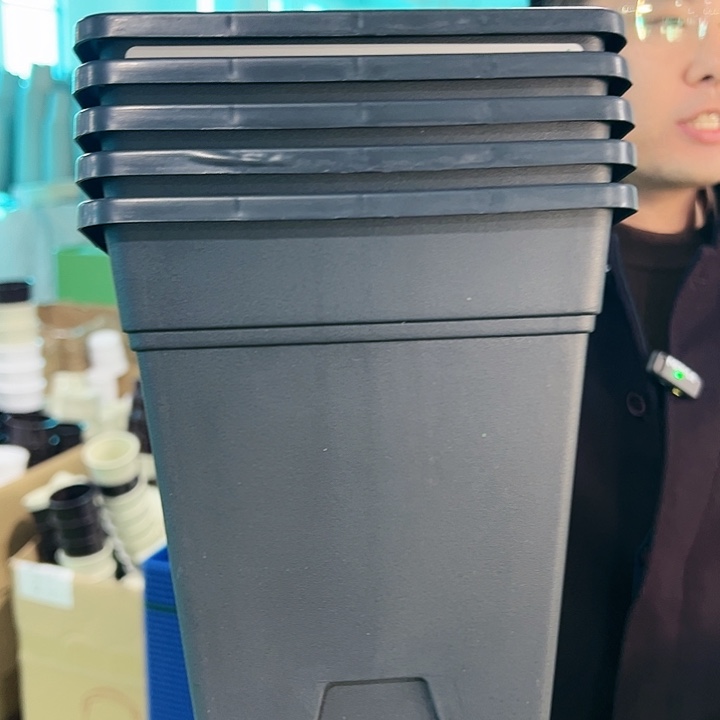 清仓方盆口16高18黑色带托5只