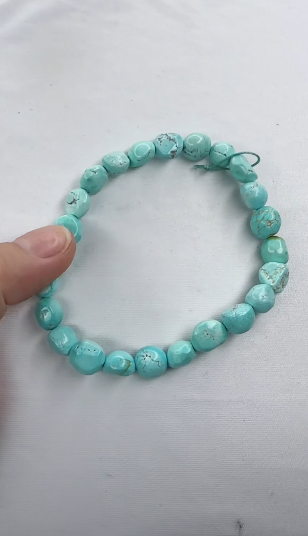 天然原矿绿松石米