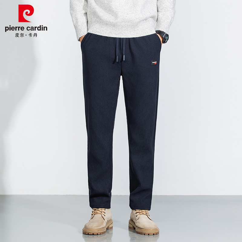 男士直筒型保暖冬季休闲裤黑金休闲裤运动加厚裤子百搭