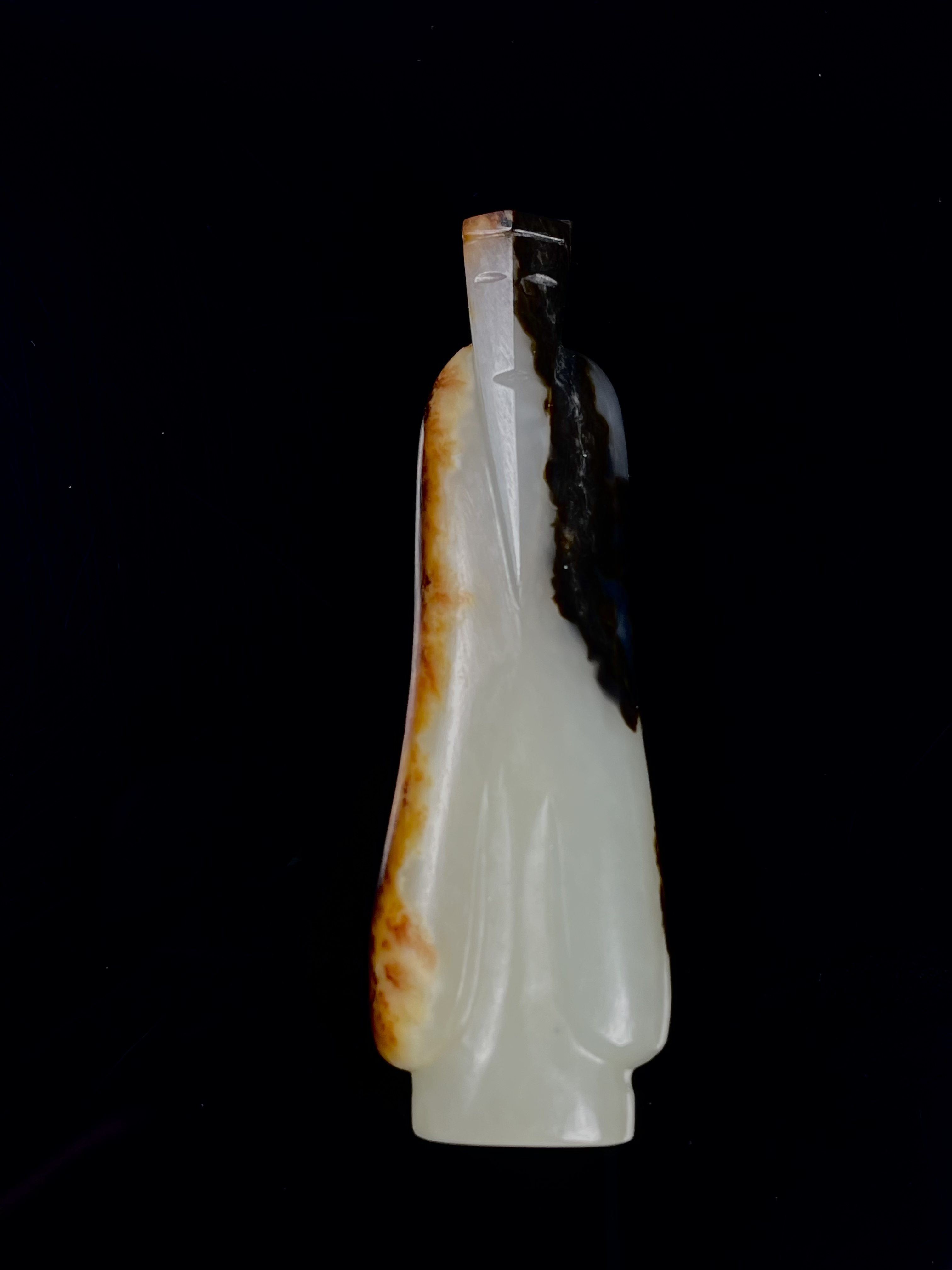 玉翁仲三色沁古玉老玉和田白玉手工真品和田玉珠宝直播和田玉直播