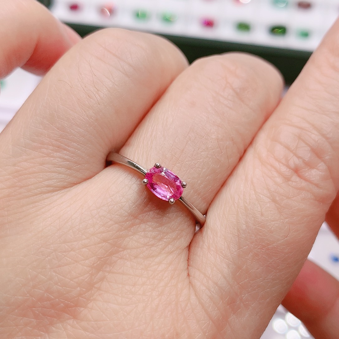 蓝宝石戒指银S925镶嵌