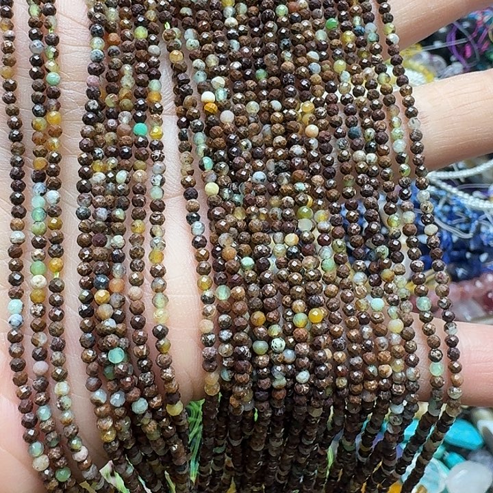 玛瑙/玉髓未镶嵌珠宝半成品2条2m澳洲玉切面隔珠